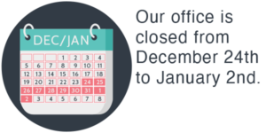 Office Close Dec 24 to Jan 2